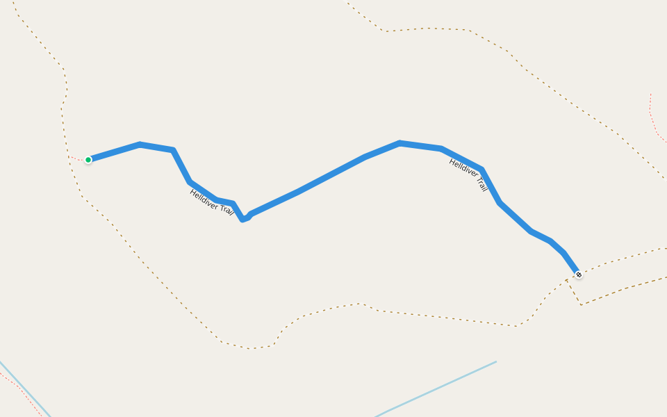 Helldiver Trail walking route map in Ligonier