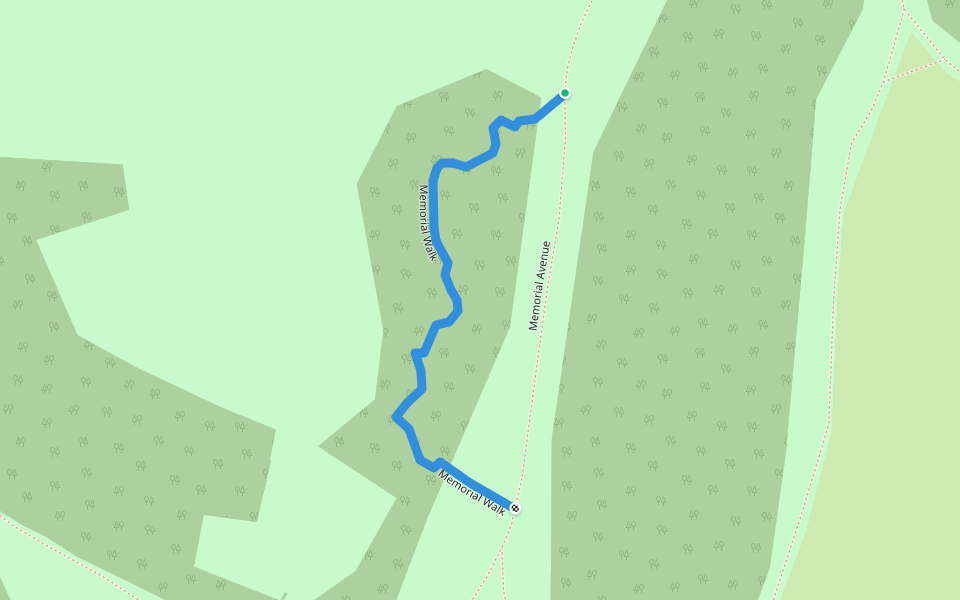 Memorial Walk walking route map in Ruddington