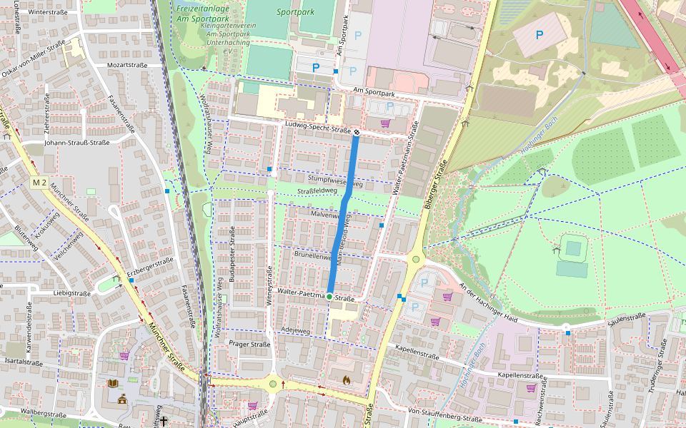 Maxi-Besold-Weg walking route map in Unterhaching