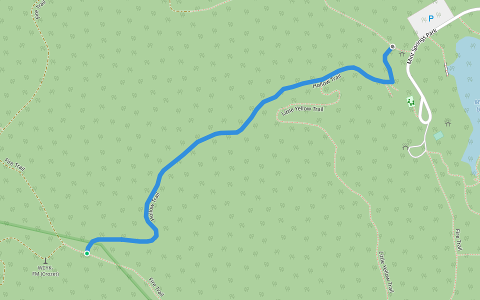 Hollow Trail walking route map in Weyers Cave