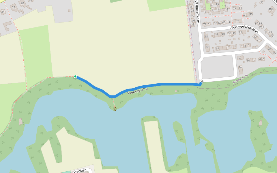 Voetweg n°10 walking route map in Temse