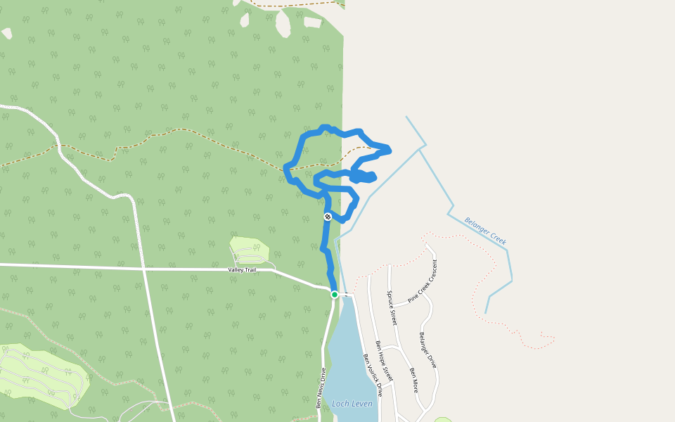 Whispering Pines Trail walking route map in Maple Creek