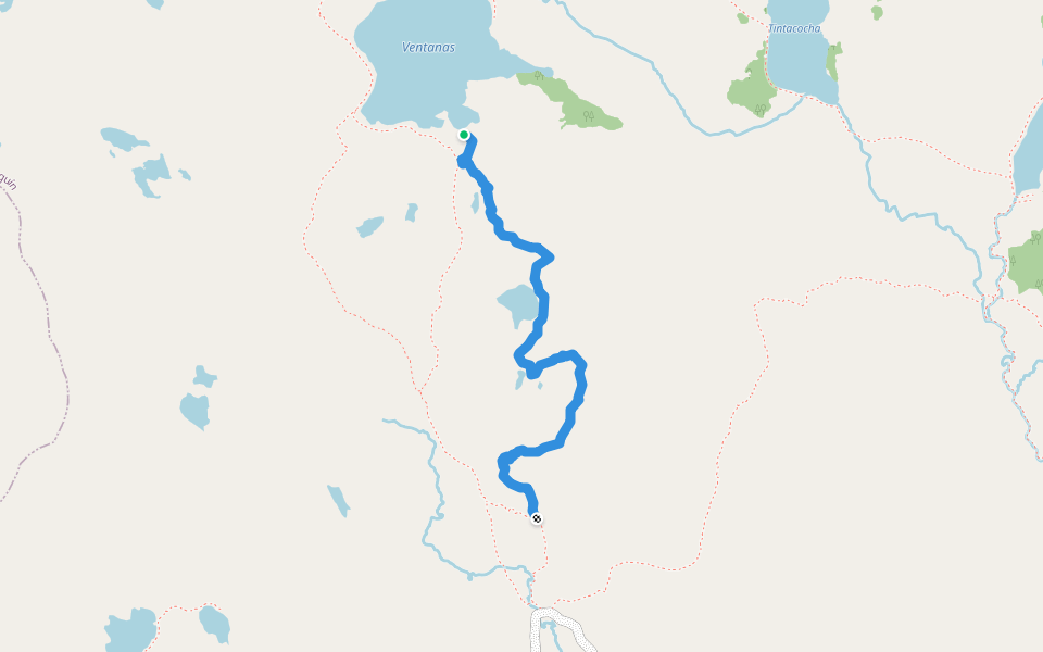 Sendero Ventanas Dificil walking route map in Hacienda Cancan
