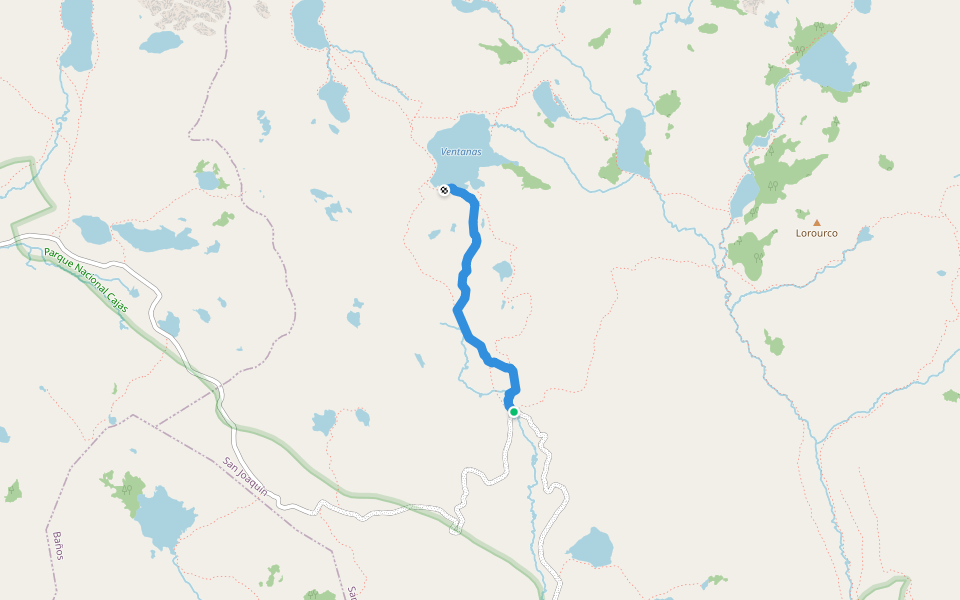 Sendero Ventanas Facil walking route map in Hacienda Cancan