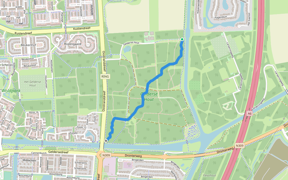 't henkepad walking route map in Lelystad