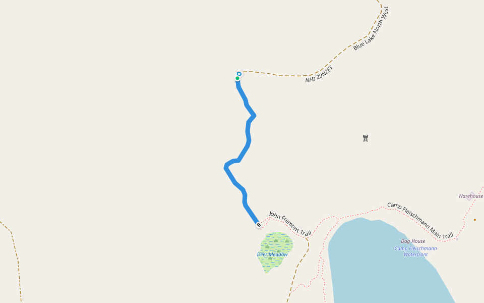 John Fremont Parking Lot Trail walking route map in Chester