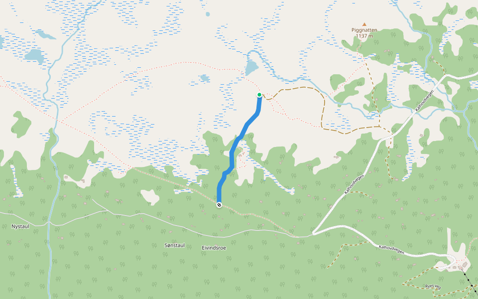 Solstien walking route map in Rjukan
