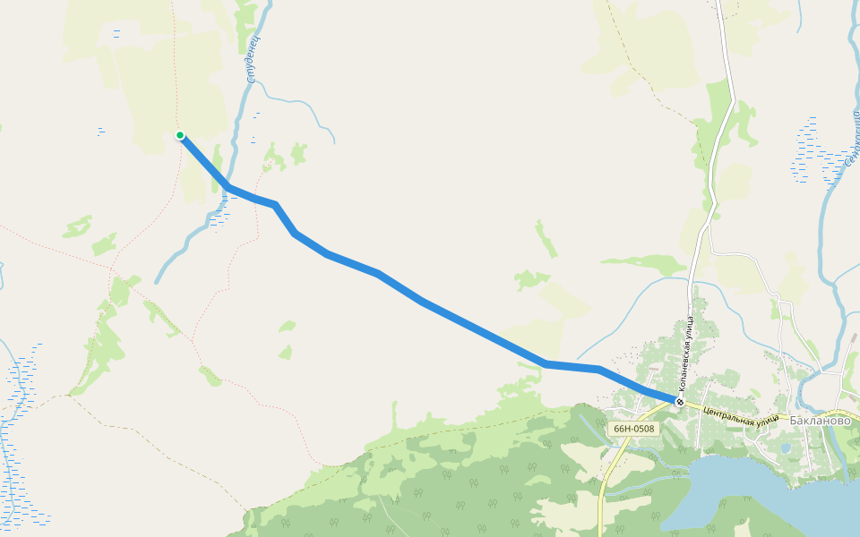 Горная улица walking route map in Rubezh