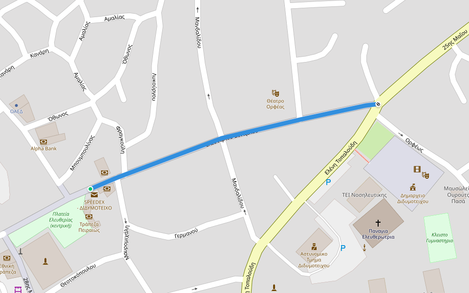 Ελευθερίου Βενιζέλου walking route map in Didimoticho