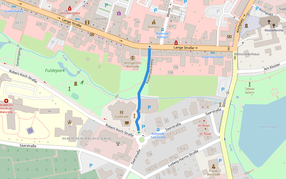 Kastendieckweg walking route map in Walsrode