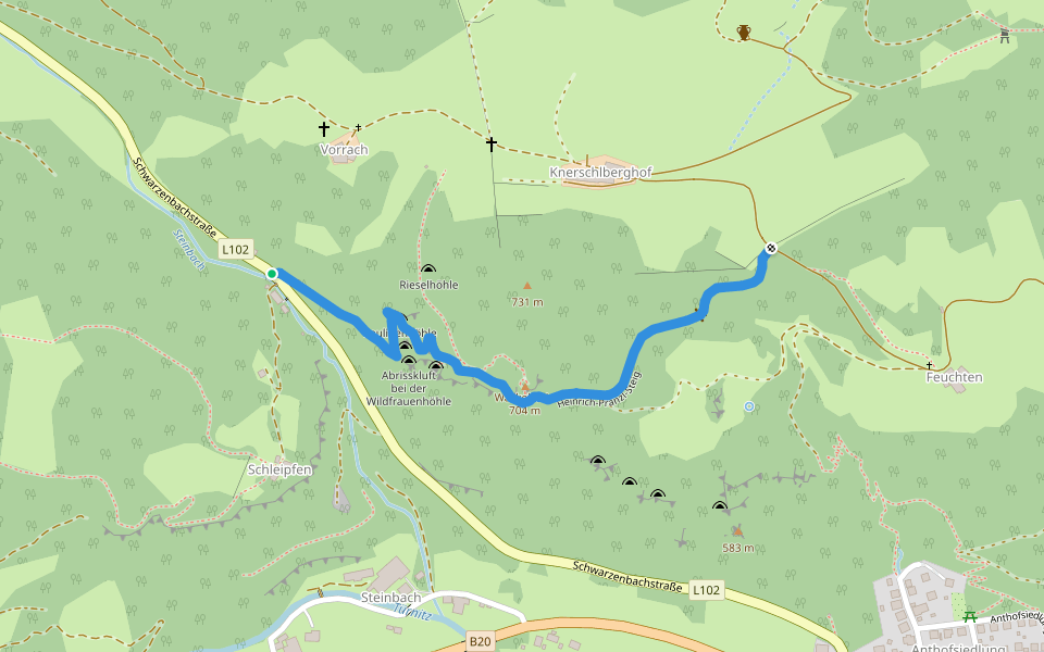 Heinrich-Pranzl-Steig walking route map in Türnitz