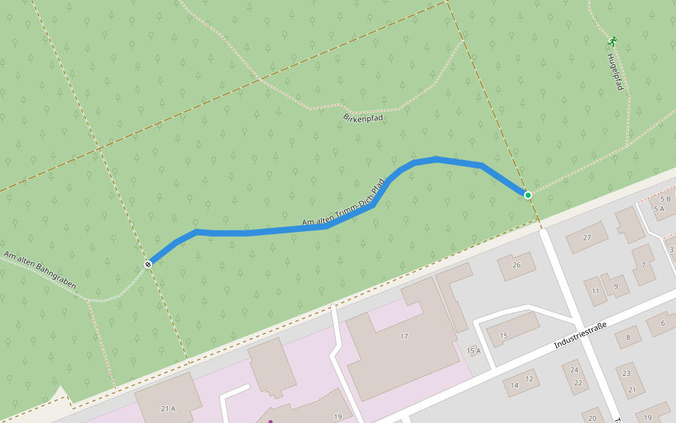 Am alten Trimm-dich-Pfad walking route map in Nauheim