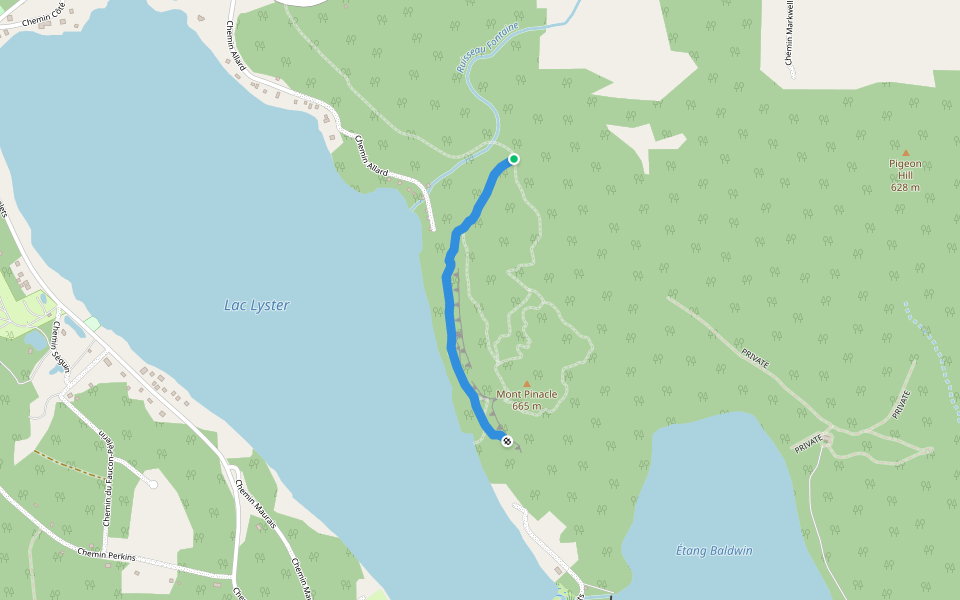 2 Grimpeur walking route map in Coaticook