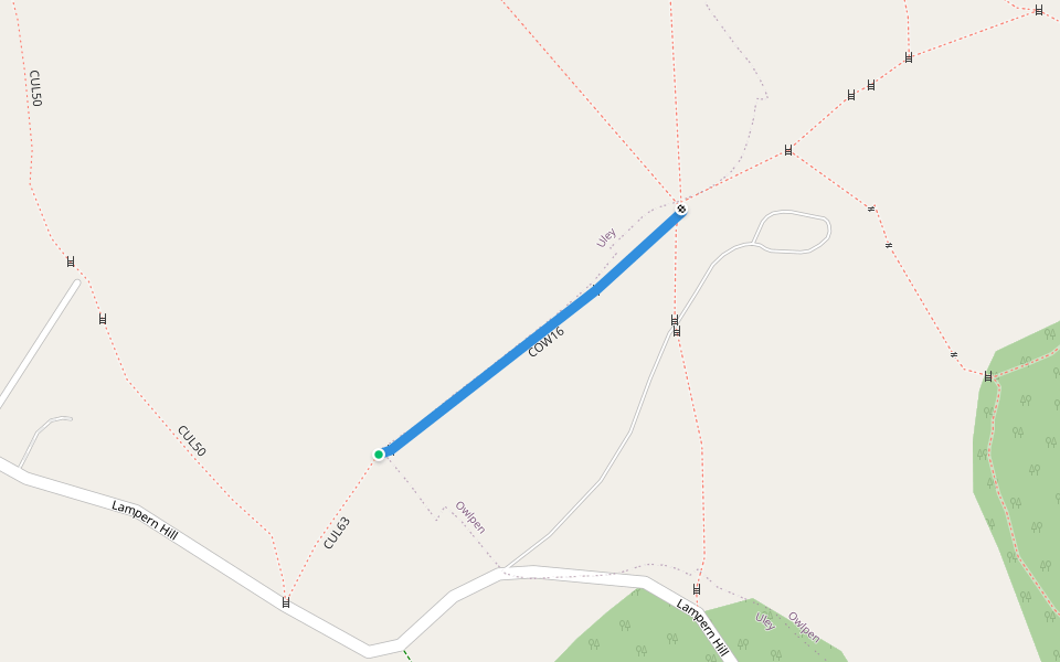 COW16 walking route map in Uley