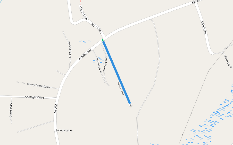 Alonia Lane walking route map in Moncks Corner
