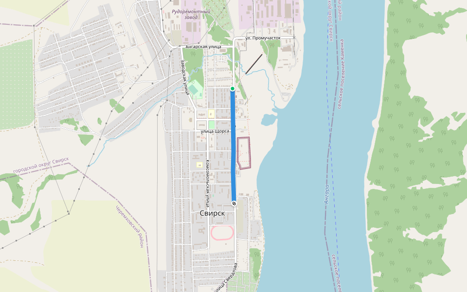 улица Ленина walking route map in Svirsk