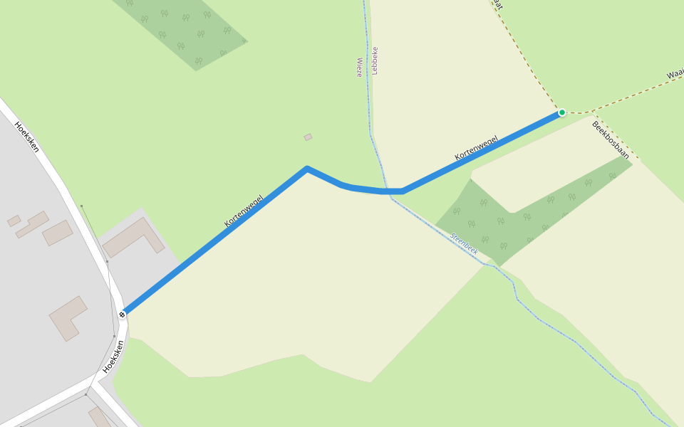 Kortenwegel walking route map in Wieze