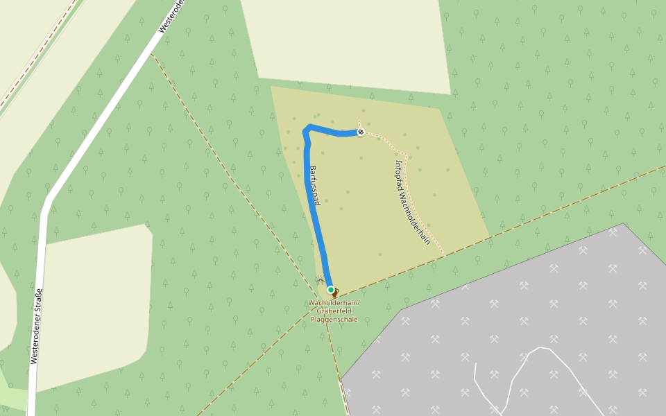 Barfusspad walking route map in Merzen