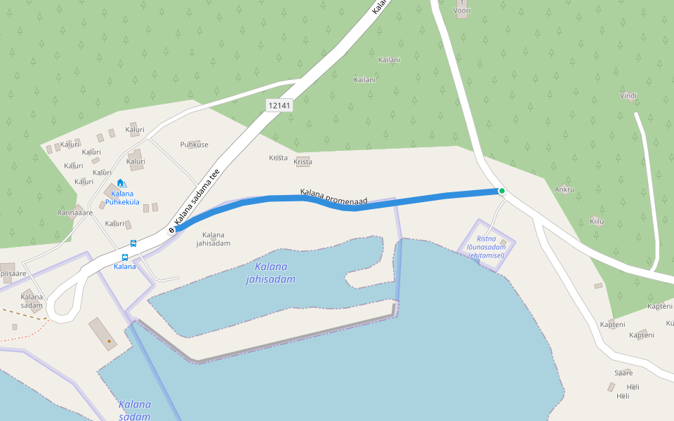 Kalana promenaad walking route map in Kalana