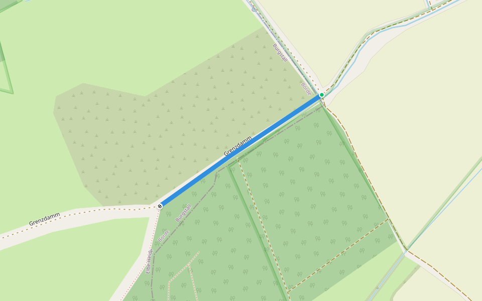 Grenzdamm walking route map in Burgstall