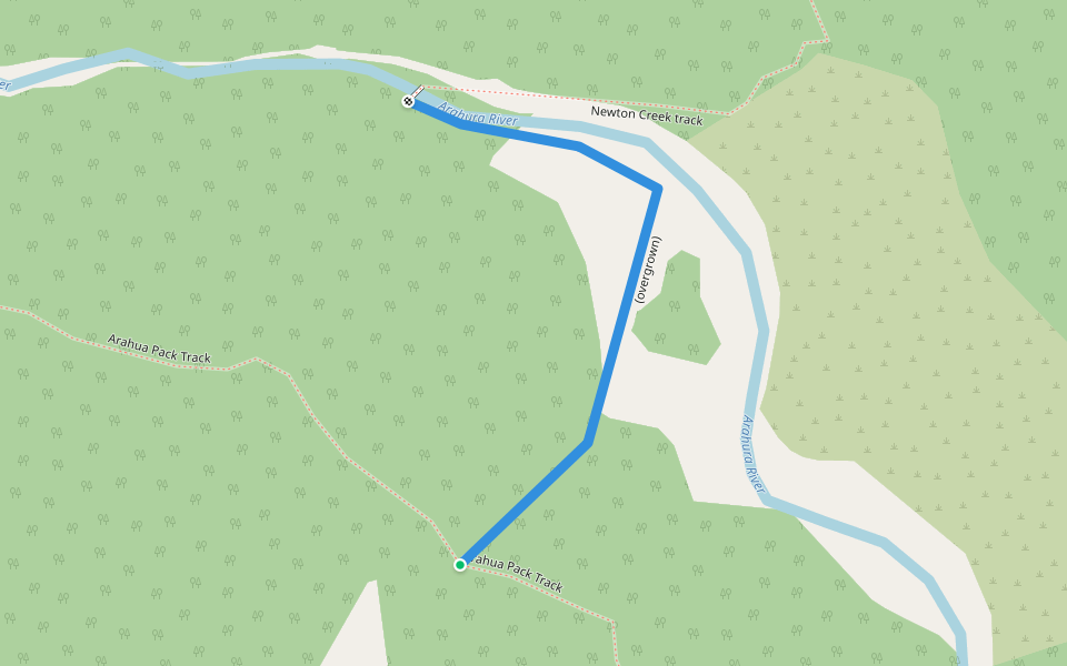 (overgrown) walking route map in Turiwhate