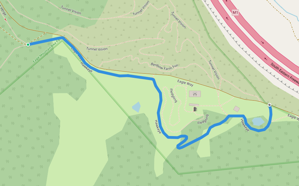 Hawkeye walking route map in Crafers West