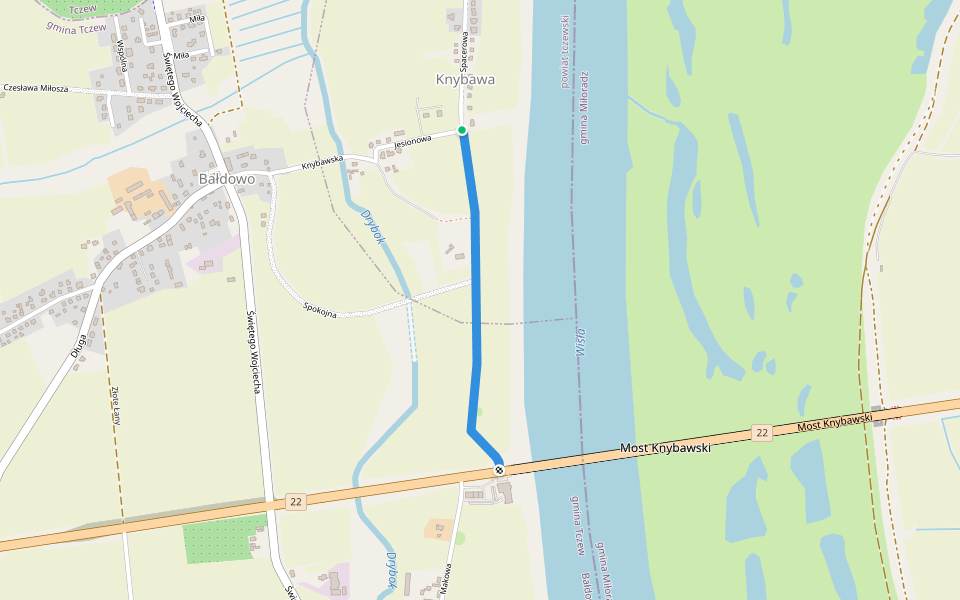 Spacerowa walking route map in Knybawa