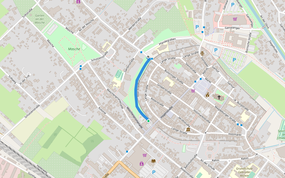 Alter Friedhof walking route map in Haldensleben