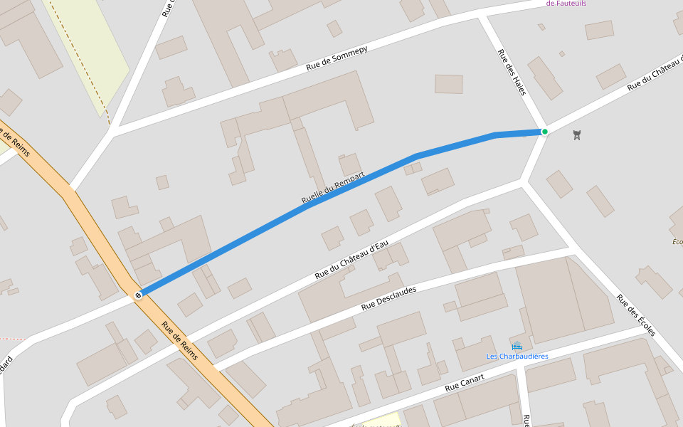 Ruelle du Rempart walking route map in Saint-Hilaire-le-Grand