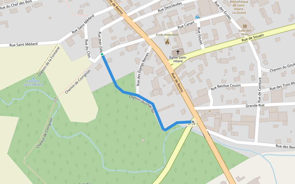 Chemin du Chat-Tet walking route map in Saint-Hilaire-le-Grand