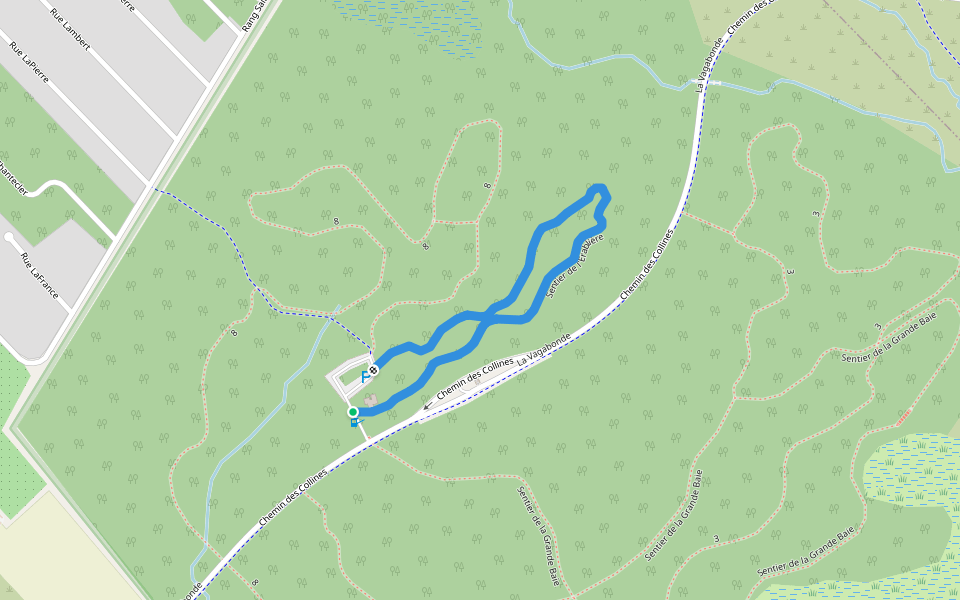 Sentier de l'Érablière walking route map in Oka