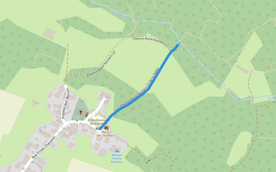 Chemin Rural Numéro 23 de la Vallée walking route map in Magny-les-Hameaux