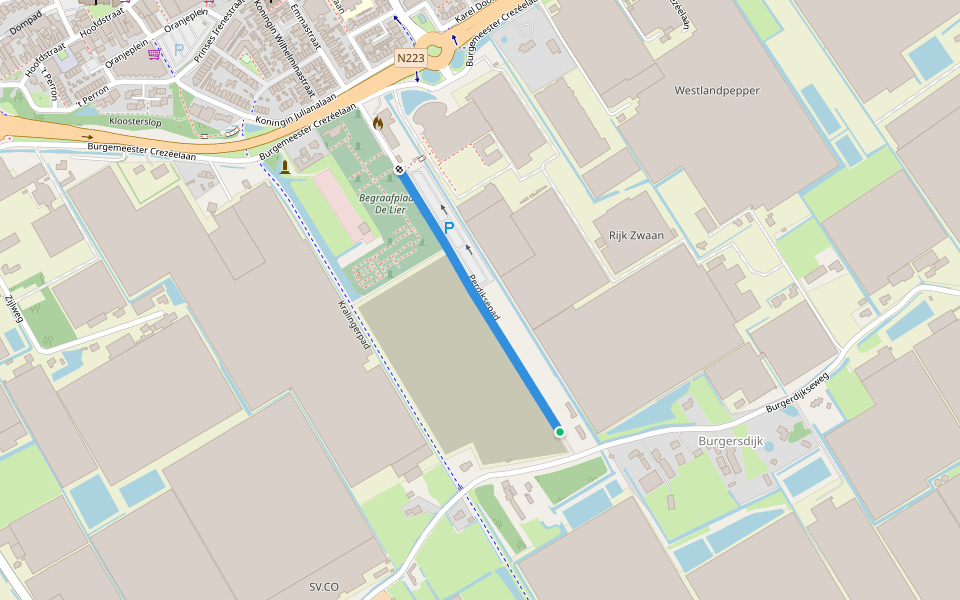 Perdiksepad walking route map in De Lier