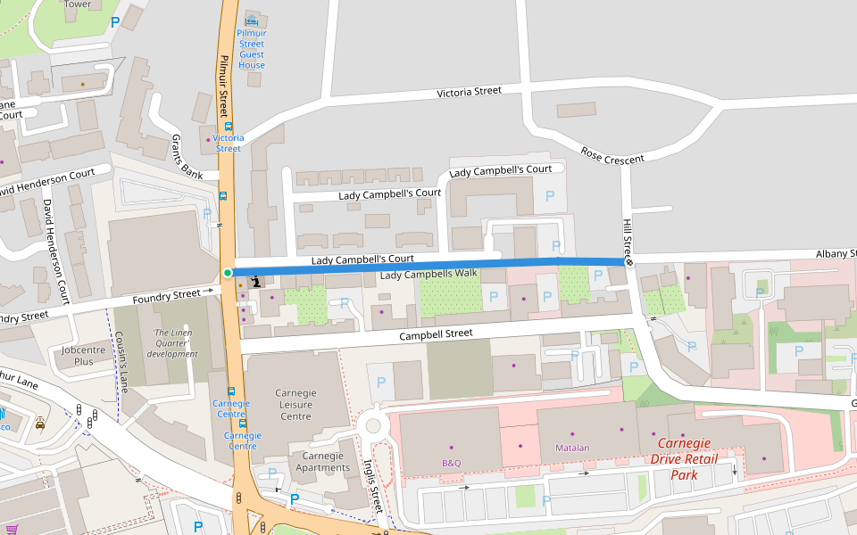 Lady Campbells Walk walking route map in Walk