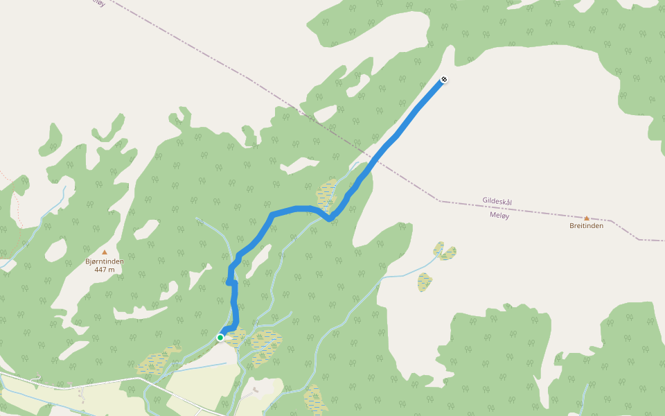 Grimstadskaret tursti walking route map in Reipå