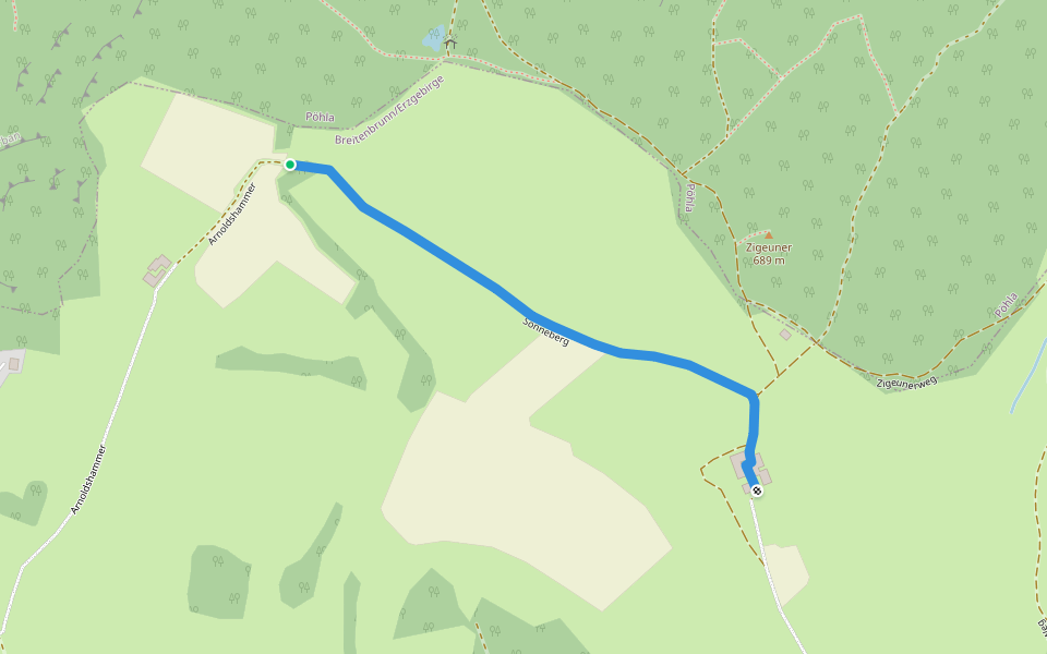 Sonneberg walking route map in Breitenbrunn/Erzgebirge