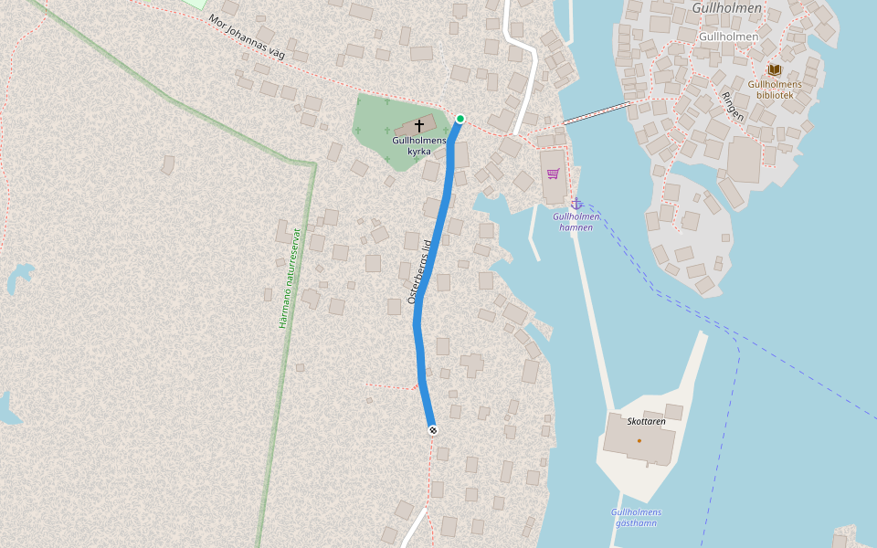 Österbergs lid walking route map in Torget