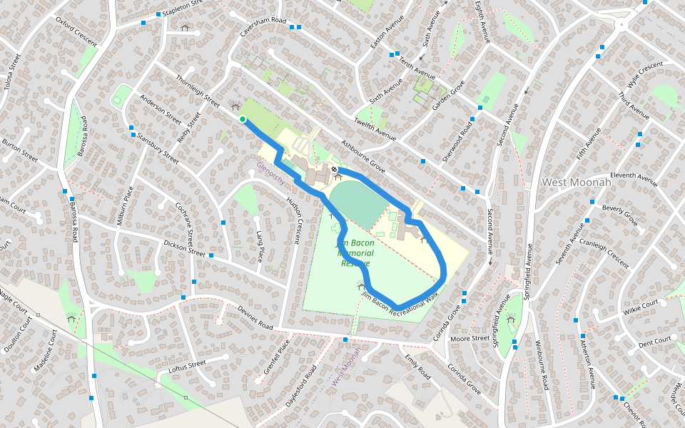 Jim Bacon Recreational Walk walking route map in Glenorchy