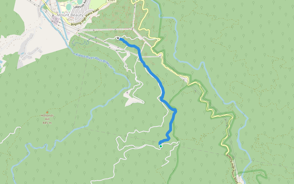 Big Hill DH Track walking route map in Mount Beauty
