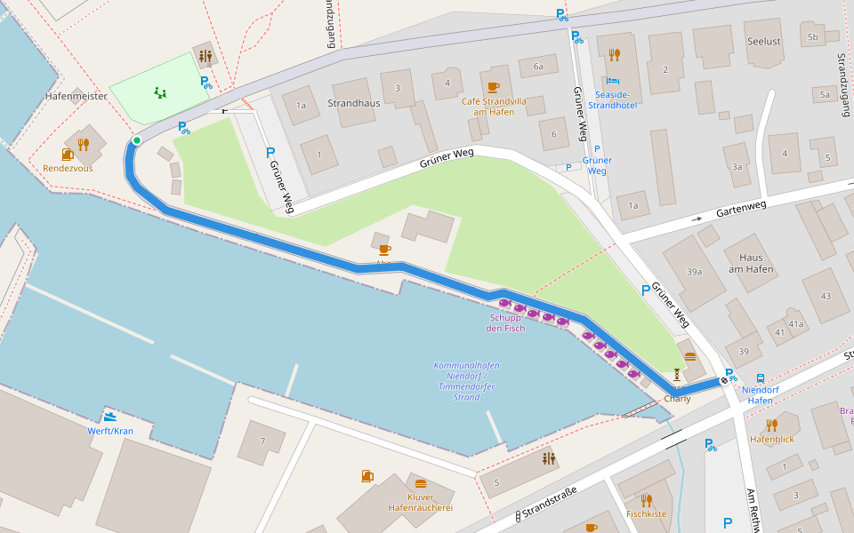 Im Hafen walking route map in Timmendorfer Strand