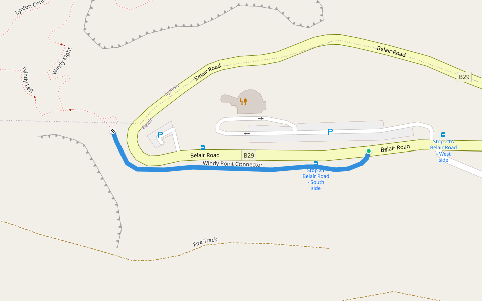 Windy Point Connector walking route map in Lynton