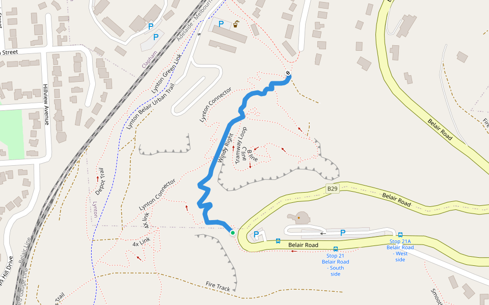 Windy Right walking route map in Lynton