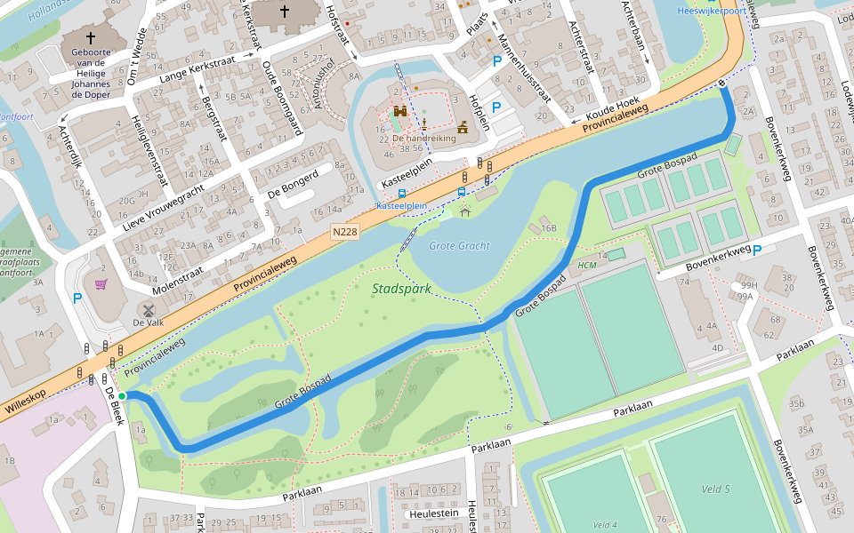 Grote Bospad walking route map in Montfoort