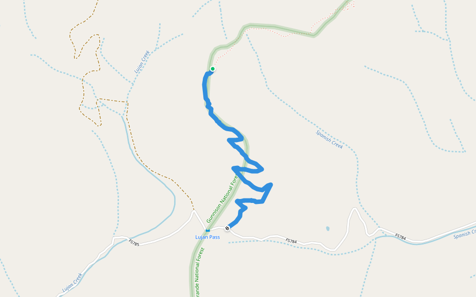 Continental Divide NST walking route map in Saguache