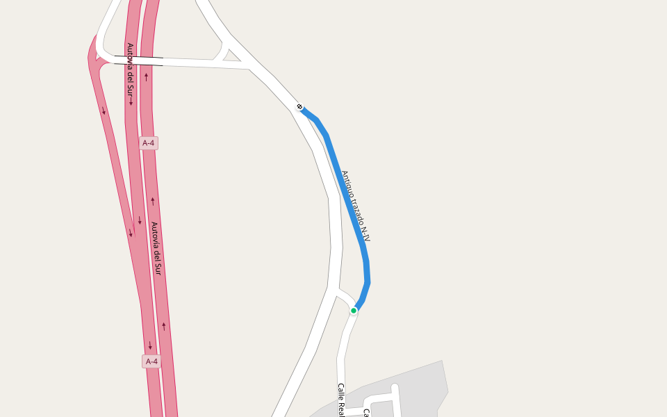 Antiguo trazado N-IV walking route map in La Carolina