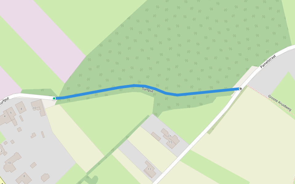 Turfput walking route map in Roosdaal