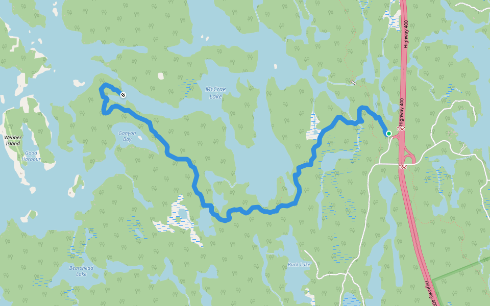 Yellow Blaze Trail walking route map in Port Severn