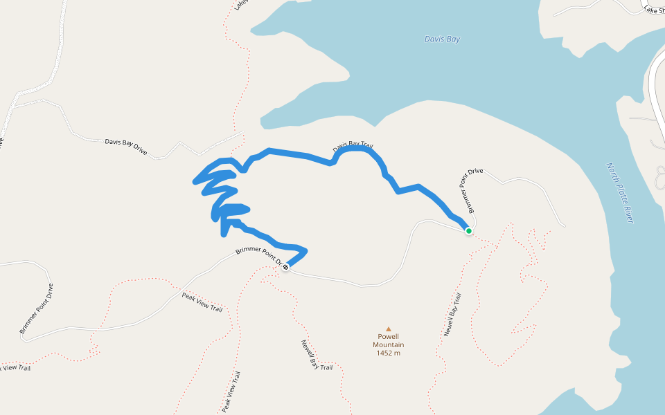 Davis Bay Trail walking route map in Hartville