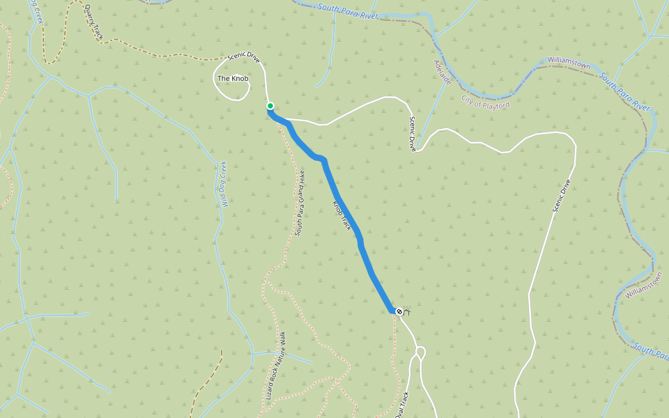 Knob Track walking route map in Yattalunga