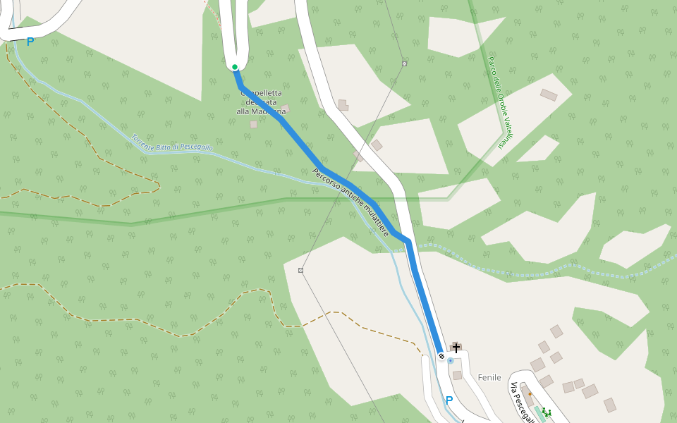 Percorso antiche mulattiere walking route map in Gerola Alta